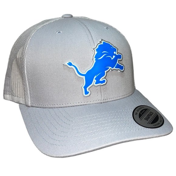 Detroit Lions 3D YP Snapback Trucker Hat- Silver - Picture 3 of 4
